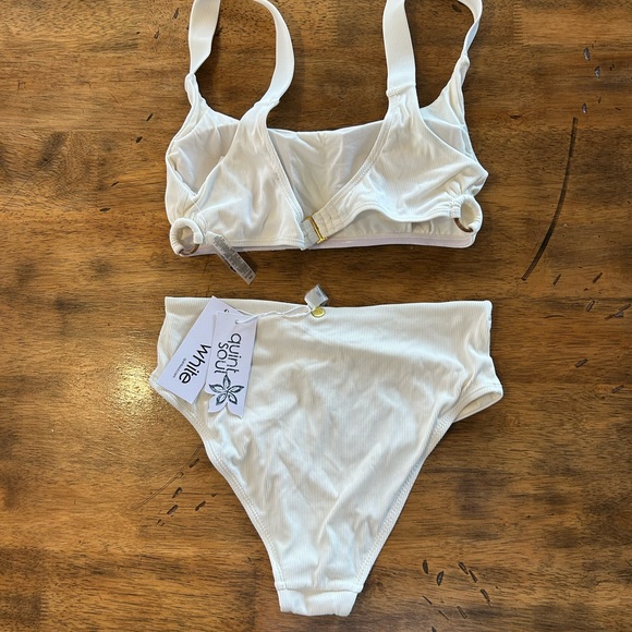 White Ribbed Bikini Set - Picture 2 of 2